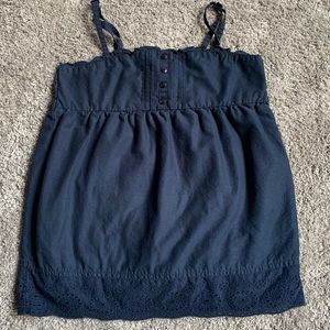 Girls Shrinking Violet navy tank